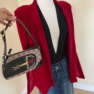 Nasty Gal Red Velvet Cape Blazer